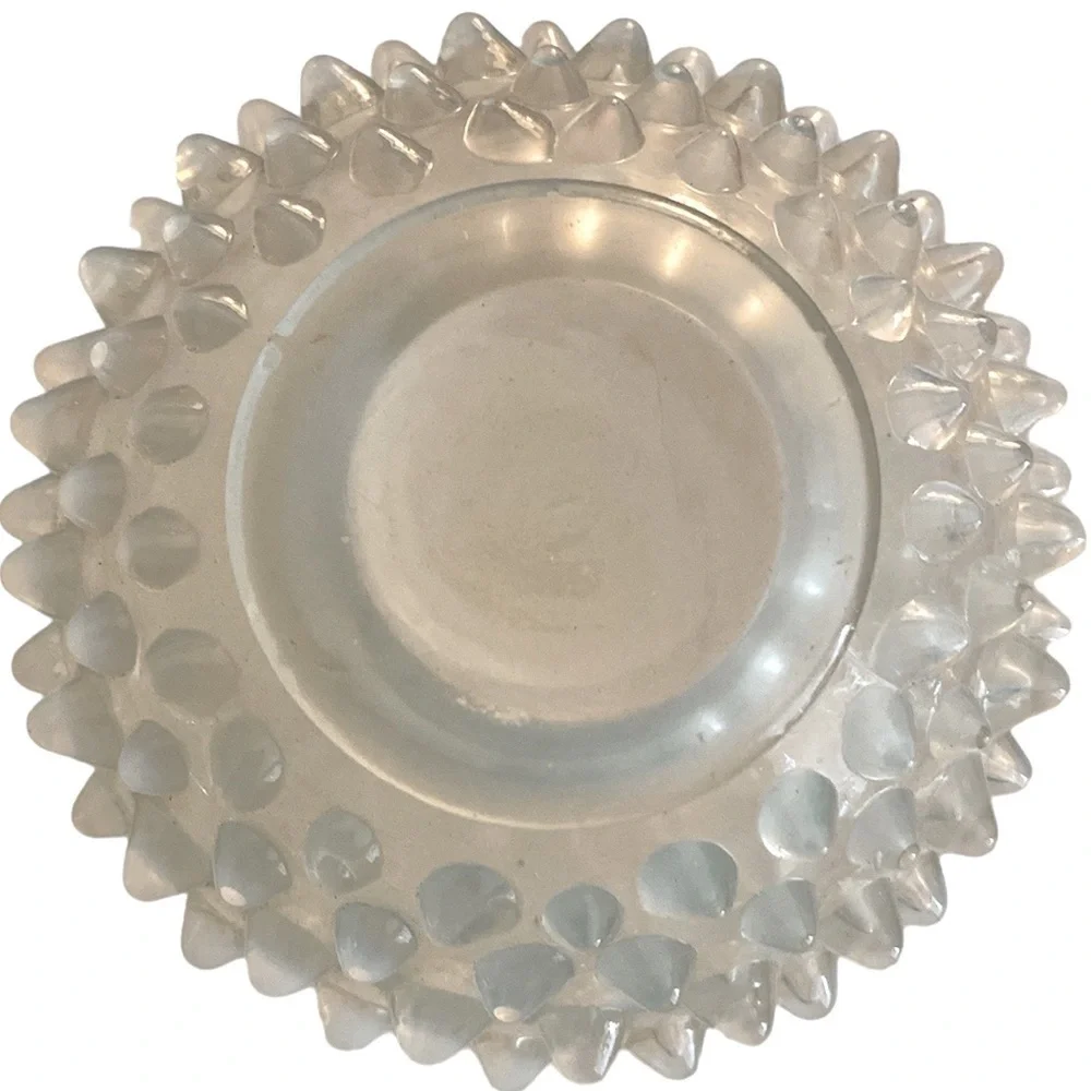 Fenton hobnail round vase with smooth neck smooth ring at base milk glass   #18
